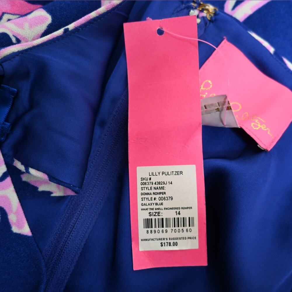 Lilly Pulitzer Womens 14 Donna Lined Romper in Galaxy Blue NEW - Picture 11 of 13